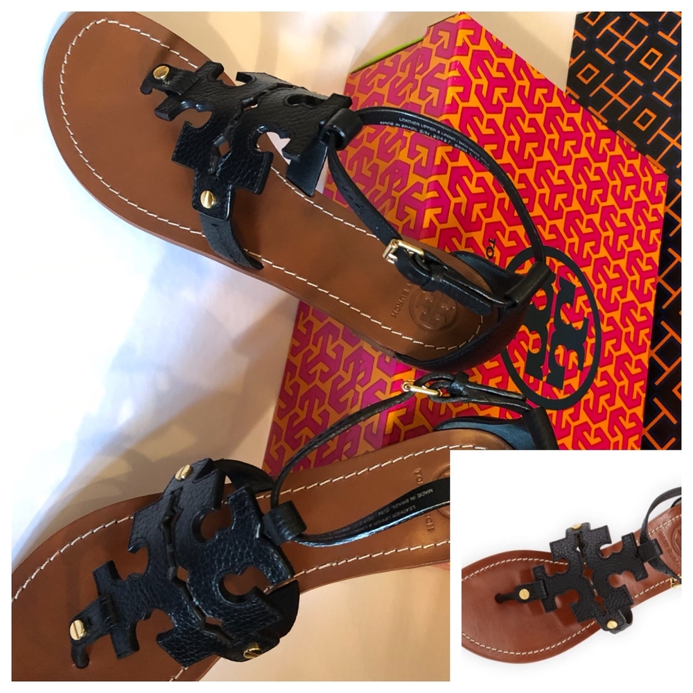 *SOLD OUT*TORY BURCH Phoebe Logo Flat Thong-8.5 - Picture 2 of 8